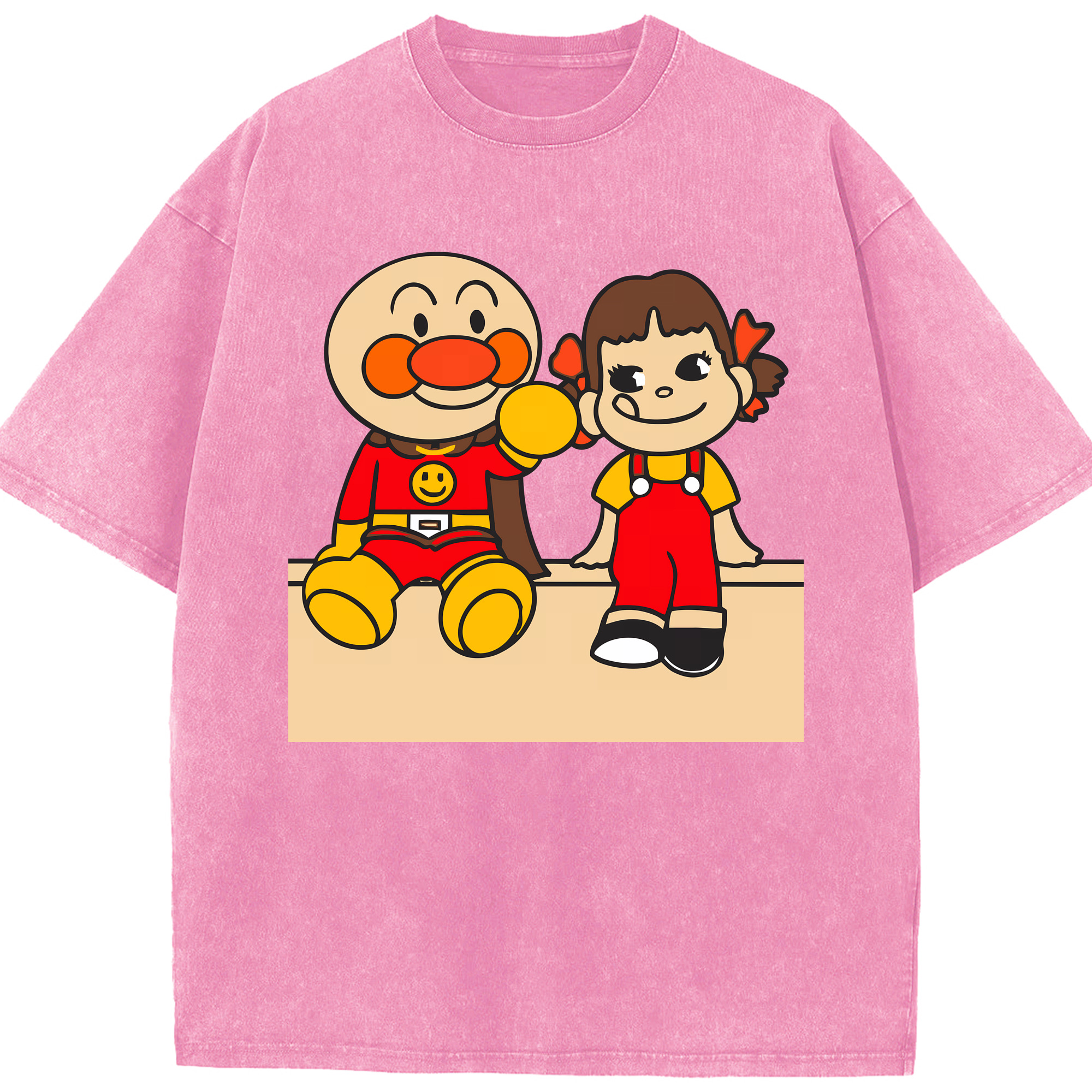 （画像用） アンパンマン Anpanman 綿100% ヴィンテージ風 半袖Tシャツ（フロントプリント）